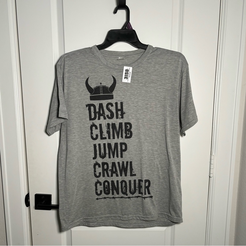 2/$20 💥 EUC (XL) Warrior Dash Heather Grey Graphic SS T-Shirt Tee  (3158)
